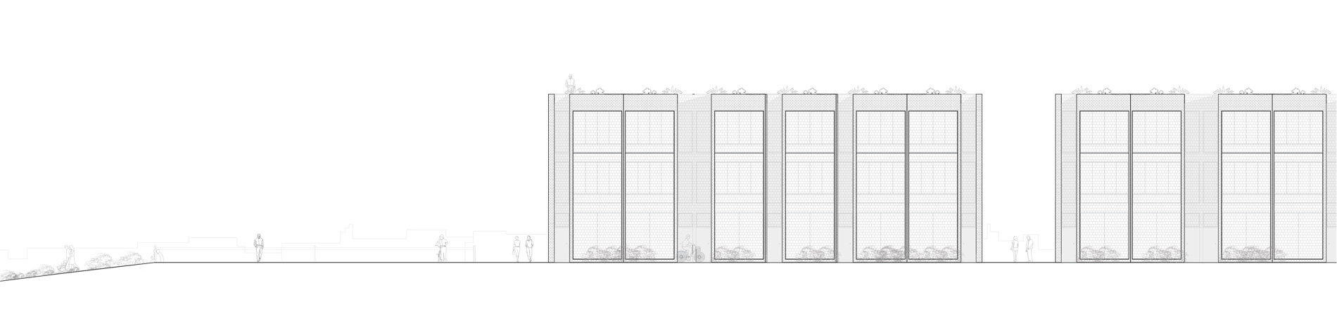 Elevation d'un projet de logements et parc Dunkerque