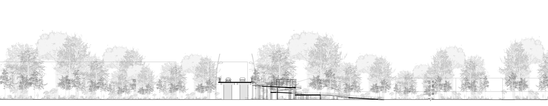 Coupe d'un projet d'extension de parc et de franchissement à Dunkerque