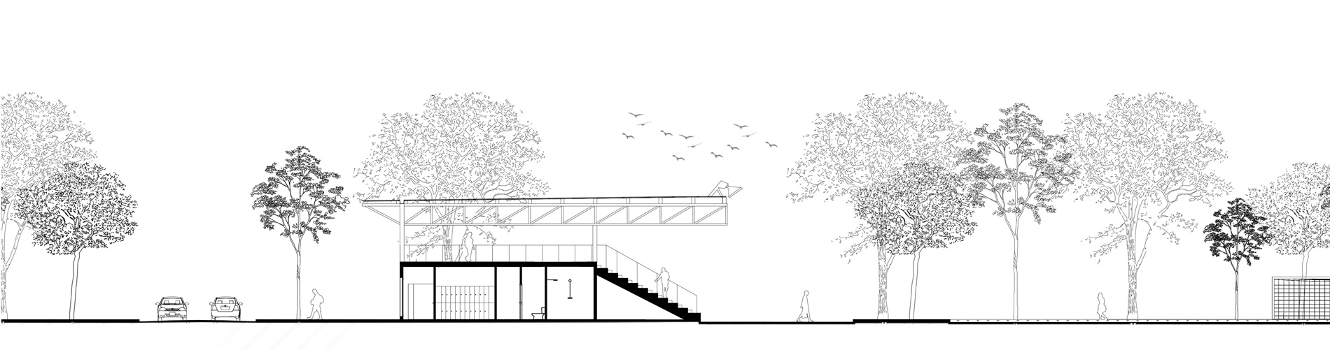 Coupe d'un projet de réhabilitation de stade à Dunkerque